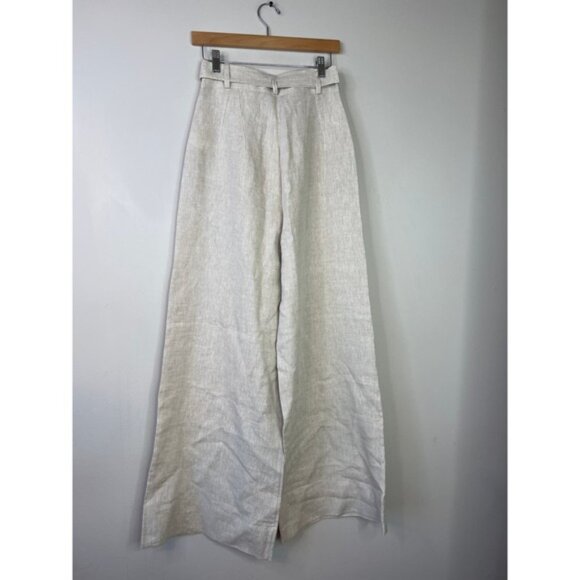 NWT The Femm Iris Super Wide Leg High Waisted Linen Pant Natura Size: Small - Picture 7 of 8